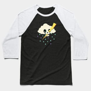 Skull Rain Cloud Baseball T-Shirt